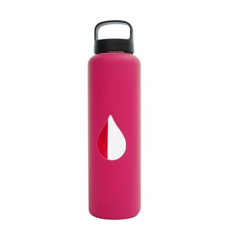 BLUEWAVE LIFESTYLE 750ml Reusable Glass Water Bottle With Loop Cap and Free Silicone Sleeve Candy GG150LCPink